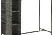 Bar Table with Storage Rack Grey 120x60x110 cm Poly Rattan