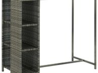 main image for ad Bar Table with Storage Rack Grey 120x60x110 cm Poly Rattan