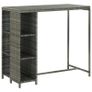 Bar Table with Storage Rack Grey 120x60x110 cm Poly Rattan Image 5