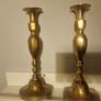 Antique Brass Candleholders Image 2