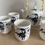 Herbal teapot  and six matching  teacups Image 3