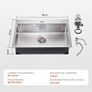 68cm Kitchen Sink Workstation, 304 Stainless Steel Top Mount Sinks, Drop-In Single Bowl Farmhouse Basin with Accessories Image 6