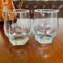 Pair Vintage Footed Hexagon Baileys Irish Cream Glassware Image 5