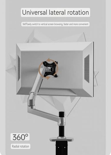 Newscene Extended 3 level Single monitor arm stand in black
