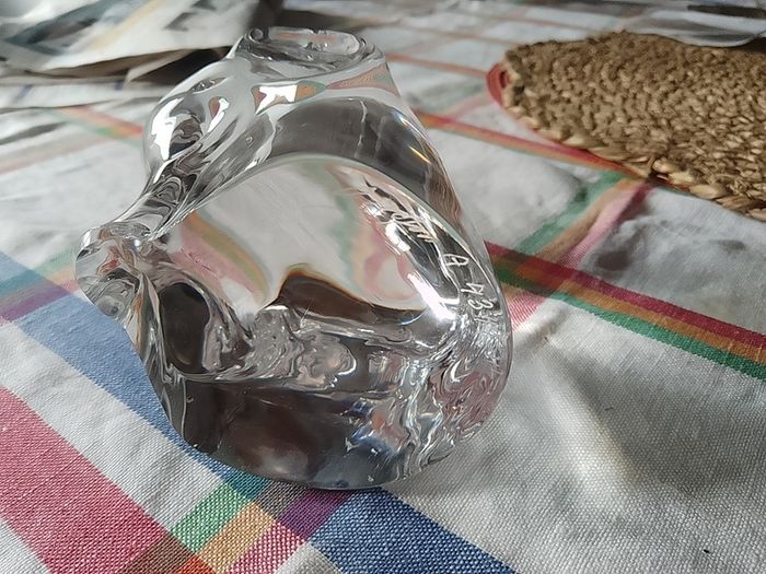 Orrefos Glass Paperweight Elephant heavy