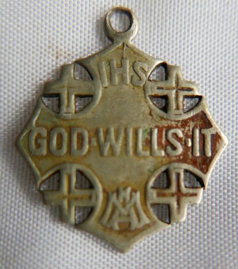 Vintage "ihs God Wills It - Crusade" Jerusalem Cross Medallion