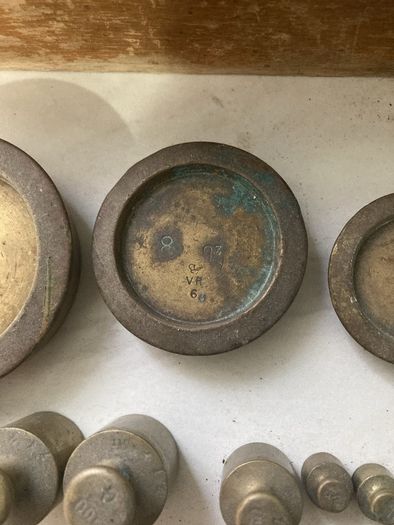 antique vintage brass weights