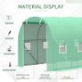 4x2 m Polytunnel Walk-in Greenhouse with Zip Door and Windows-Green (FREE SHIPPING) Image 4