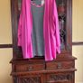 NEW  FURTHER REDUCED from SAMOON a pink casual cardigan with side slits and a matching black and white top with pink trim . Length of both items is 33 inches Image 2