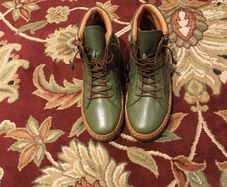 Palmiya Green Leather Boots size EU-36, UK-3, paid - euro 85