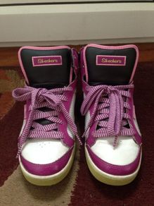 High Top Skechers Sneakers (purple & green)