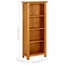 4-Tier Bookcase 45x22x110 cm Solid Oak Wood Image 4