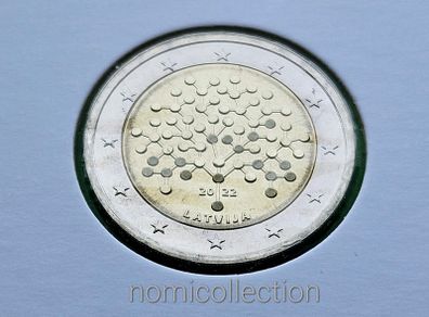 Latvia 2022 year Uncirculated 2 Euro coin.