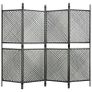 4-Panel Room Divider Poly Rattan Anthracite 240x200 cm Image 2