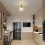 HOME Modern Crystal Ceiling Light Fixture- Industrial Mini Semi Flush Mount Ceiling Lighting LED Crystal Chandeliers Fitting for Kitchen Hallway Dining Rooms Living Room (FREE POSTAGE) Image 5