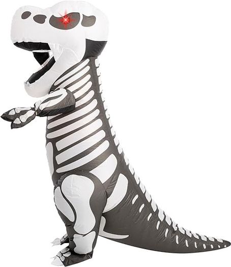 Creations Inflatable Halloween Costume Skeleton Dinosaur Full Body T-Rex Inflatable Costume - Adult Unisex One Size