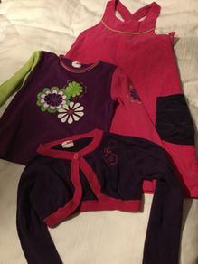 Girls dress, cardigan and top set, Age 7-8