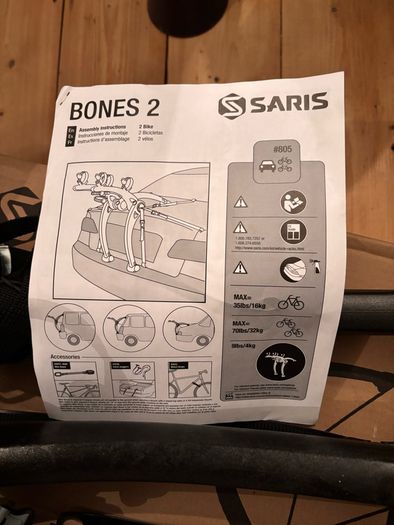 Saris Bones 2 Bike Rack, Black (As New)