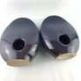 Pair of large, heavy studio pottery vases, rich purple/blue Image 4