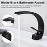 Bathroom Taps Black Basin Mixer Tap Single Lever Bathroom Sink Taps Matte Black Modern Basin Tap 1 Hole Brass, Mono Sink Faucet with Hot and Cold G1/2 Adaptor for Washroom, Cloakroom Image 2