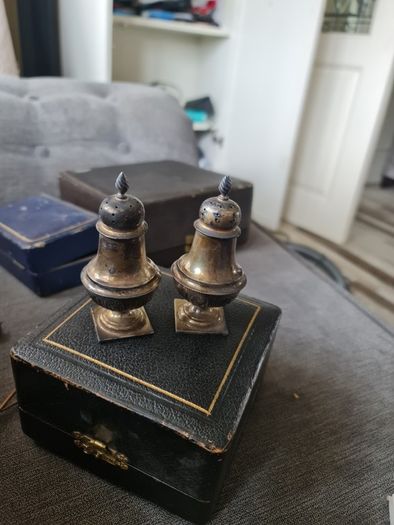 Antique silver pepperettes