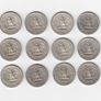 USA, 12 x Washington Quarter Dollar, 90% silver coins (no. 448) Image 2