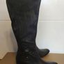 RRP 160 Eur French Design Real Leather Ladies Tall boots noir black perforated Fugitive new boxed size 5 LAST PAIR LEFT Image 4