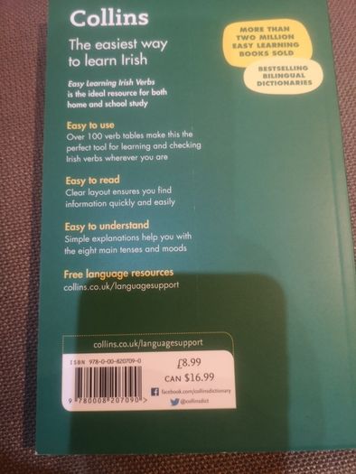 Irish Verbs Collins Easy Learning New Book By A J Hughes For Sale In 