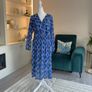 Ladies Blue Faux Wrap Midi Dress from Kate & Pippa Image 4