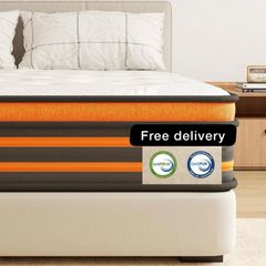 5FT King Size Mattress, 10 Inch 9 Zone Orthopedic Mattresses, King Mattress Gel Wave Memory Foam Pocket Sprung Hybrid Mattress for Pressure Relief Motion Isolation & Edge Support, 150x200x25cm