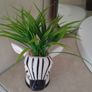zebra artificial plant and pot Image 2