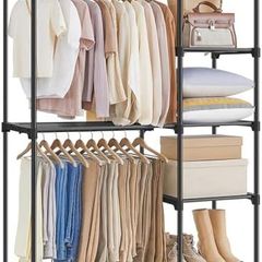 Freestanding Wardrobe, Foldable Closet, Coat Rack with Clothes Rails