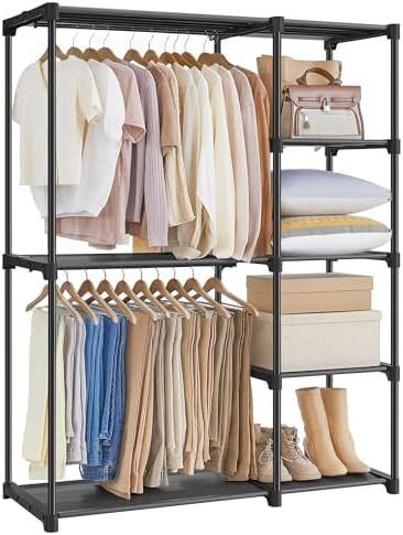 Freestanding Wardrobe, Foldable Closet, Coat Rack with Clothes Rails