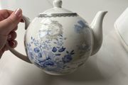 Fine Bone China Tea Pot Blue and White