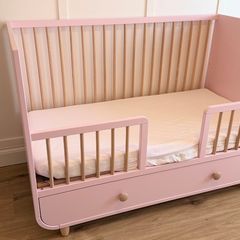 Pink IKEA Myllar Cot Bed with Drawer