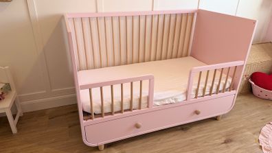 Pink IKEA Myllar Cot Bed with Drawer