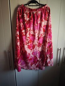 Long Pinkish Red Skirt