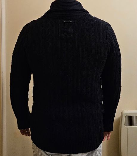 Men's G-Star RAW Cable-Knit Shawl-Collar Cardigan (Dark Navy) - Large/Medium