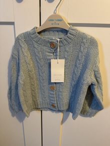 Leigh tucker Willow cardigan blue 12-18 m - new with tag