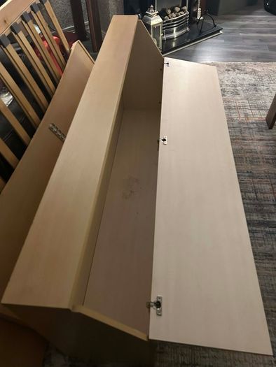 King size bed frame with large storage box.