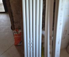 New White Vertical Double Radiator 1500 x 370mm With Mounting Brackets