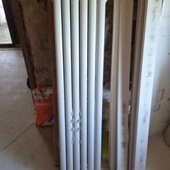 New White Vertical Double Radiator 1500 x 370mm With Mounting Brackets