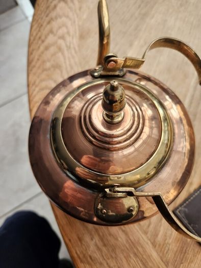 Victorian brass and copper kettle