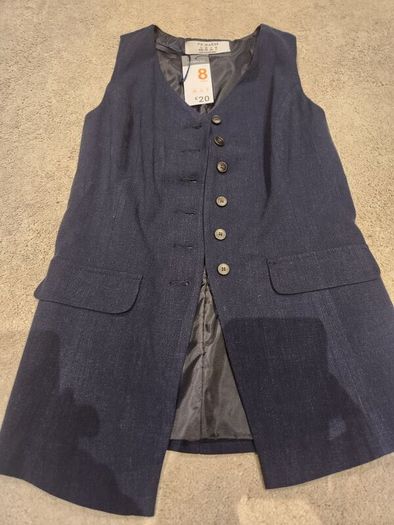Navy Primark waistcoat style top size 8