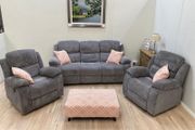 Judy grey fabric recliner sofa sets