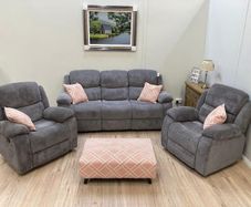 Judy grey fabric recliner sofa sets