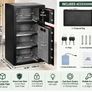 204L Large Dual Door Digital Security Safe with Alarm, Fireproof Bag & Key Rack Image 2