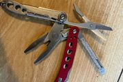 leatherman style red mini tool edc fishing camping hiking
