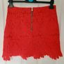 Ladies River Island Red Lace Mini Skirt Size 10 Image 2