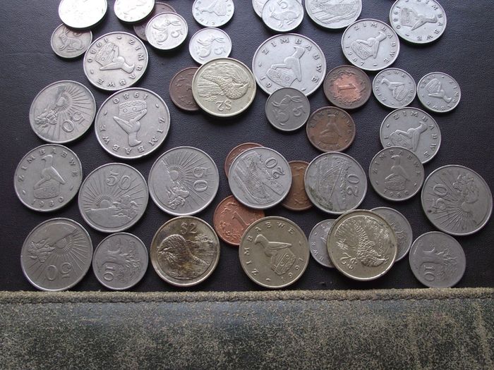 A Lot of 250 grams coins from Zimbabwe (1980-1997)